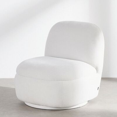 Maisons du Monde Poltrona girevole effetto velluto beige 71x77x76cm Maisons du Monde Poltrona girevole effetto velluto beige 71x77x76cm