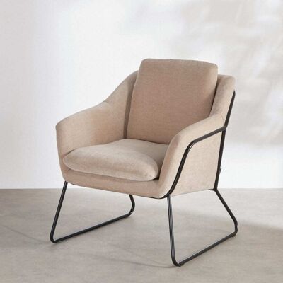 Maisons du Monde Poltrona effetto velluto beige 69x82x75cm Maisons du Monde Poltrona effetto velluto beige 69x82x75cm