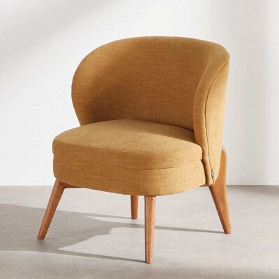 Maisons du Monde Poltrona effetto lino ocra 62.5x74x61.5cm Maisons du Monde Poltrona effetto lino ocra 62.5x74x61.5cm
