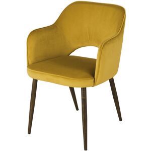 Maisons du Monde Sedia da pranzo professionale in velluto ocra 57x81x60cm Maisons du Monde Sedia da pranzo professionale in velluto ocra 57x81x60cm