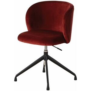 Maisons du Monde Sedia da scrivania girevole in velluto riciclato terracotta 56x76x54cm Maisons du Monde Sedia da scrivania girevole in velluto riciclato terracotta 56x76x54cm