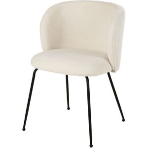 Maisons du Monde Sedia in tessuto bouclé écru e acciaio nero 56x78x55cm Maisons du Monde Sedia in tessuto bouclé écru e acciaio nero 56x78x55cm