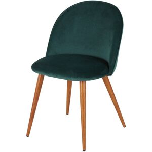 Maisons du Monde Sedia vintage in velluto verde scuro e acciaio effetto rovere 50.5x78.5x54.5cm Maisons du Monde Sedia vintage in velluto verde scuro e acciaio effetto rovere 50.5x78.5x54.5cm