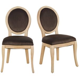 Maisons du Monde Sedie in velluto riciclato grigio talpa (x2) 51x96x57cm Maisons du Monde Sedie in velluto riciclato grigio talpa (x2) 51x96x57cm