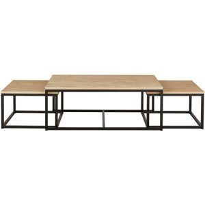Maisons du Monde Tavoli sovrapponibili stile industriale in legno massello di abete e metallo 122.5x45x70cm Maisons du Monde Tavoli sovrapponibili stile industriale in legno massello di abete e metallo 122.5x45x70cm