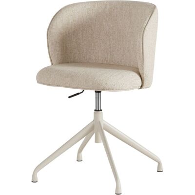 Maisons du Monde Sedia da ufficio girevole in poliestere beige e tessuto di lino intrecciato 56x76x54cm Maisons du Monde Sedia da ufficio girevole in poliestere beige e tessuto di lino intrecciato 56x76x54cm