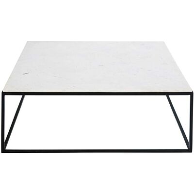 Maisons du Monde Tavolino da salotto quadrato in marmo bianco e metallo nero lung. 100 cm 100x33x100cm Maisons du Monde Tavolino da salotto quadrato in marmo bianco e metallo nero lung. 100 cm 100x33x100cm