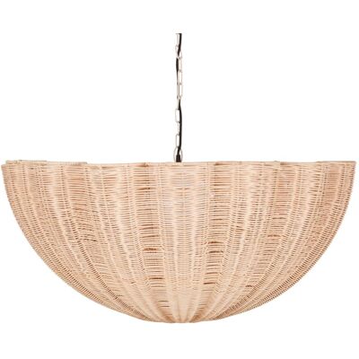 Maisons du Monde Lampada a sospensione arrotondata plissettata in rattan intrecciato 92x38x92cm Maisons du Monde Lampada a sospensione arrotondata plissettata in rattan intrecciato 92x38x92cm