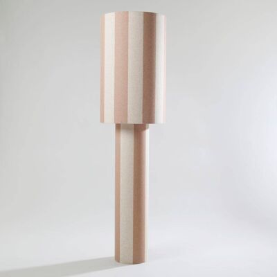 Maisons du Monde Lampada da terra in poliestere riciclato a righe color crema e marrone alt.145 cm 35x145x35cm Maisons du Monde Lampada da terra in poliestere riciclato a righe color crema e marrone alt.145 cm 35x145x35cm