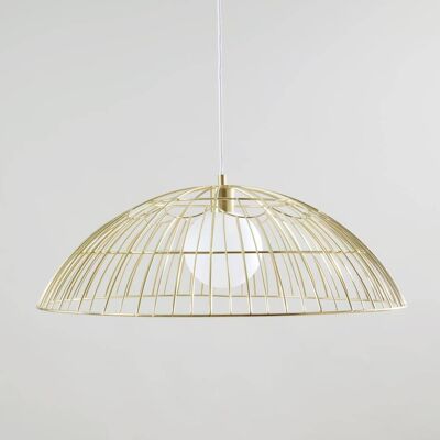 Maisons du Monde Lampada a sospensione a cupola in acciaio traforato dorato 60x22.5x60cm Maisons du Monde Lampada a sospensione a cupola in acciaio traforato dorato 60x22.5x60cm