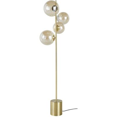 Maisons du Monde Piantana in acciaio dorato con 4 globi in vetro ambrato alt. 150cm 40x150x40cm Maisons du Monde Piantana in acciaio dorato con 4 globi in vetro ambrato alt. 150cm 40x150x40cm