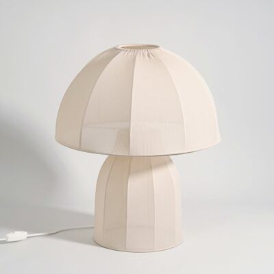 Maisons du Monde Lampada a forma di fungo in poliestere riciclato color crema 42x50x42cm Maisons du Monde Lampada a forma di fungo in poliestere riciclato color crema 42x50x42cm
