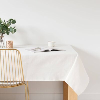 Maisons du Monde Tovaglia realizzata in poliestere riciclato e cotone bianco intrecciato con filo lurex dorato, 170 x 310 cm 170x310cm Maisons du Monde Tovaglia realizzata in poliestere riciclato e cotone bianco intrecciato con filo lurex dorato, 170 x 310 cm 170x310cm