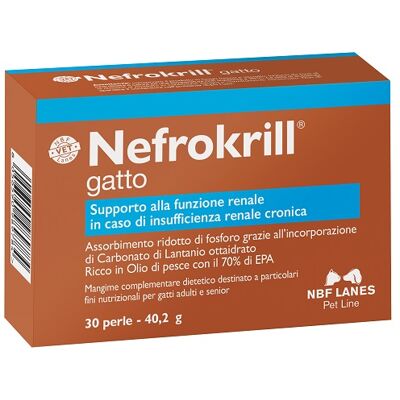 NBF LANES Nefrokrill Integratore Veterinario per Gatti - 30 Perle NBF LANES Nefrokrill Integratore Veterinario per Gatti - 30 Perle