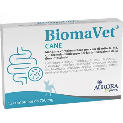 AURORA BIOFARMA Srl BIOMAVET Cane 12 Compresse 750mg - Mangime complementare per la stabilizzazione della flora intestinale AURORA BIOFARMA Srl BIOMAVET Cane 12 Compresse 750mg - Mangime complementare per la stabilizzazione della flora intestinale