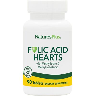 NaturesPlus Acido Folico a Forma di Cuore, 90 Compresse NaturesPlus Acido Folico a Forma di Cuore, 90 Compresse