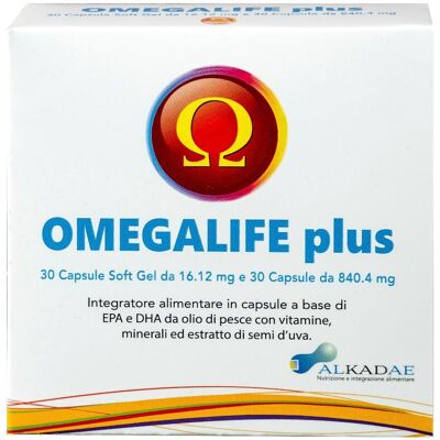 Alkadae Omega DHA Plus - Olio di Pesce, Vitamina D3 & E - Supporta il Cuore Alkadae Omega DHA Plus - Olio di Pesce, Vitamina D3 & E - Supporta il Cuore