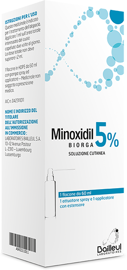 MINOXIDIL BIORGA SOLUZIONE CUTANEA 60ML 5% 1 MINOXIDIL BIORGA SOLUZIONE CUTANEA 60ML 5%