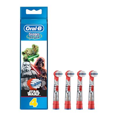 Testine di ricambio per spazzolini Oral-B Kids Star Wars - 4 pezzi Testine di ricambio per spazzolini Oral-B Kids Star Wars - 4 pezzi