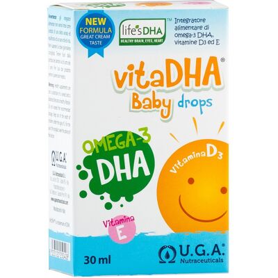 UGA Nutraceuticals Vitadha Baby Drops 30 ml - Supporto Cervello e Vista UGA Nutraceuticals Vitadha Baby Drops 30 ml - Supporto Cervello e Vista
