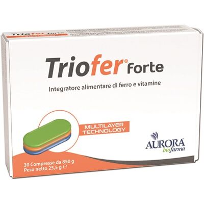 AURORA BIOFARMA Triofer Forte 30 Compresse - Integratore Alimentare AURORA BIOFARMA Triofer Forte 30 Compresse - Integratore Alimentare