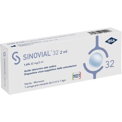 Ibsa Farmaceutici Italia Sinovial 32 - Acido Ialuronico 1,6% - Integratore viscoso per articolazioni Ibsa Farmaceutici Italia Sinovial 32 - Acido Ialuronico 1,6% - Integratore viscoso per articolazioni