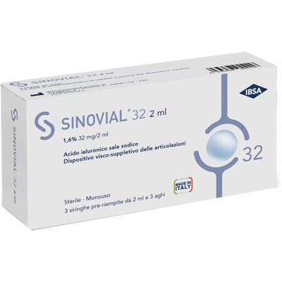Ibsa Farmaceutici Italia Srl Sinovial Forte - Iniezione di Acido Ialuronico - 3 Siringhe Ibsa Farmaceutici Italia Srl Sinovial Forte - Iniezione di Acido Ialuronico - 3 Siringhe