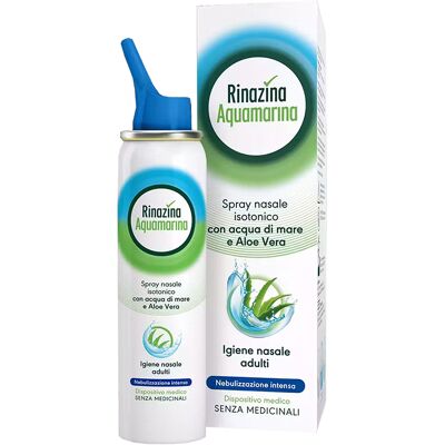 Rinazina Aquamarina - Spray Nasale - Isotonico con Aloe Vera & Acqua di Mare Rinazina Aquamarina - Spray Nasale - Isotonico con Aloe Vera & Acqua di Mare