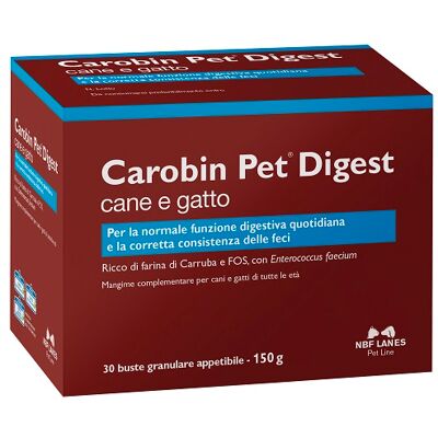 Nbf Italia Carobin Pet Digest Granulare - Support digestivo per animali Nbf Italia Carobin Pet Digest Granulare - Support digestivo per animali
