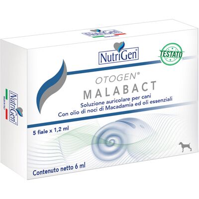 Nutrigen Otogen Malabact Soluzione Auricolare - Per Cani - 5 Fiale Nutrigen Otogen Malabact Soluzione Auricolare - Per Cani - 5 Fiale