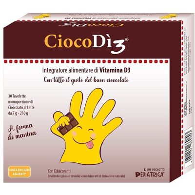 Pediatrica Ciocodi3 Vitamina D3 Cioccolato al Latte - Integratori Pediatrica Ciocodi3 Vitamina D3 Cioccolato al Latte - Integratori