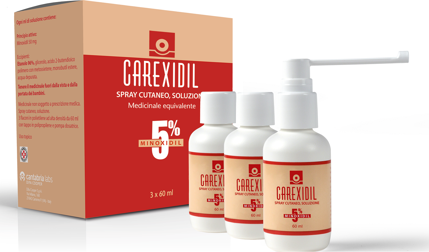 Carexidil*3fl Soluz Cut 60ml5% 1 Carexidil*3fl Soluz Cut 60ml5%