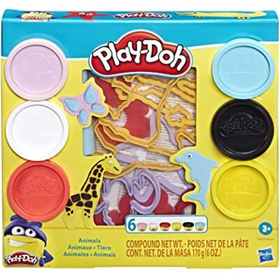 Play Doh Animali - Pasta Modellabile per Bambini - 6 Vasi Colorati - Sicuro 3+ Play Doh Animali - Pasta Modellabile per Bambini - 6 Vasi Colorati - Sicuro 3+