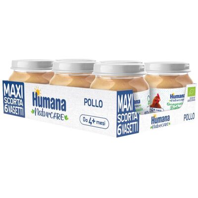 HUMANA OMOGENEIZZATO DI POLLO BIOLOGICO 6 VASETTI DA 80 G HUMANA OMOGENEIZZATO DI POLLO BIOLOGICO 6 VASETTI DA 80 G