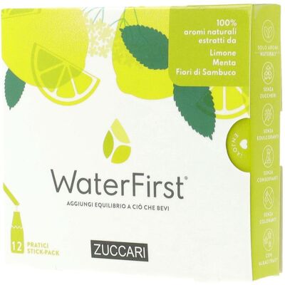 Water First Limone-Menta-Fiori di Sambuco - 12 stick pack - Zuccari Water First Limone-Menta-Fiori di Sambuco - 12 stick pack - Zuccari