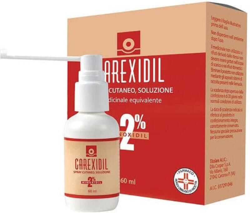 CAREXIDIL*soluz cutanea spray 60 ml 2% 1 CAREXIDIL*soluz cutanea spray 60 ml 2%