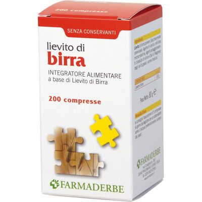 Farmaderbe Lievito di Birra - 200 Compresse Integratore alimentare Farmaderbe Lievito di Birra - 200 Compresse Integratore alimentare