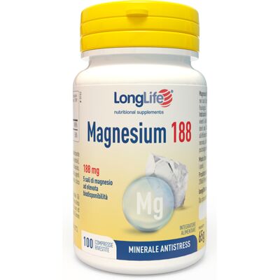 LONGLIFE Srl LONGLIFE MAGNESIUM 188 100CPR LONGLIFE Srl LONGLIFE MAGNESIUM 188 100CPR