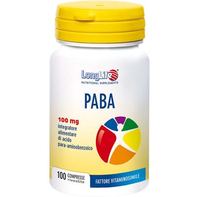 Longlife PABA 100 Compresse - Integratore alimentare Longlife PABA 100 Compresse - Integratore alimentare