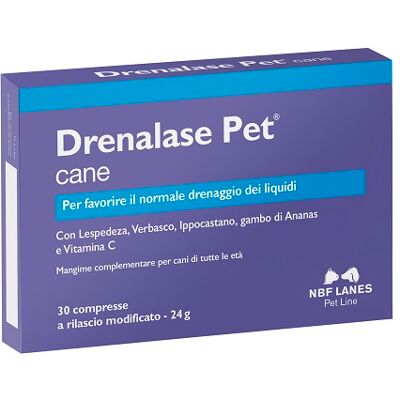 N.B.F. LANES Srl Drenalase Pet Scatola 800 mg 30 compresse - Integratore per il drenaggio dei liquidi nei cani N.B.F. LANES Srl Drenalase Pet Scatola 800 mg 30 compresse - Integratore per il drenaggio dei liquidi nei cani