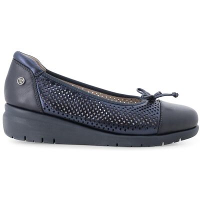 Melluso Décolleté donna comodo su zeppa in pelle blu notte k55485 39 Melluso Décolleté donna comodo su zeppa in pelle blu notte k55485 39