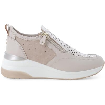 Melluso Sneakers slip-on walk beige traforata con e zip k56233 36 Melluso Sneakers slip-on walk beige traforata con e zip k56233 36