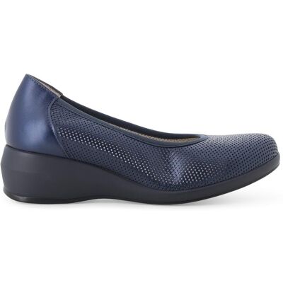 Melluso Décolleté zeppa comfort in pelle blu abyss r30611q 36 Melluso Décolleté zeppa comfort in pelle blu abyss r30611q 36