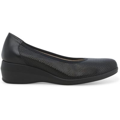 Melluso Décolleté zeppa comfort in pelle nera traforata r30611q 36.5 Melluso Décolleté zeppa comfort in pelle nera traforata r30611q 36.5