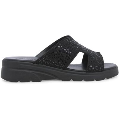Melluso Ciabatta sportiva con zeppa e strass nero r80232q 39 Melluso Ciabatta sportiva con zeppa e strass nero r80232q 39