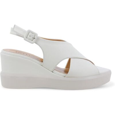 Melluso Sandalo donna zeppa comoda in pelle bianco r80548q 36 Melluso Sandalo donna zeppa comoda in pelle bianco r80548q 36