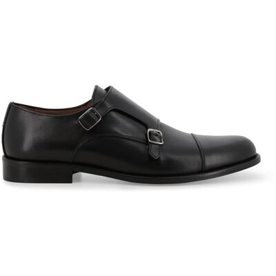 Melluso Scarpa doppia fibbia double monk strap in pelle nera cap toe 40 Melluso Scarpa doppia fibbia double monk strap in pelle nera cap toe 40