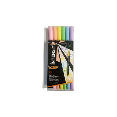 Bic - Bic Intensity Dual Tip Brush Pastel 6pz Bic - Bic Intensity Dual Tip Brush Pastel 6pz