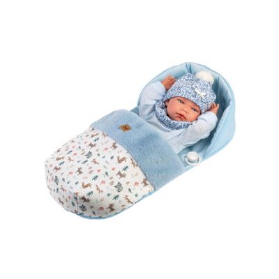 Llorens - Reborn Vinile Nico 40cm Sacco Nanna Pel.azz. Llorens - Reborn Vinile Nico 40cm Sacco Nanna Pel.azz.