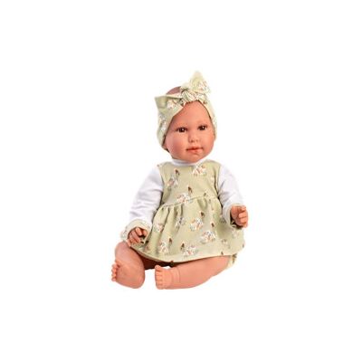 Llorens - Abito Verde Fantasia Tartarughe Con Fiocco 42cm Llorens - Abito Verde Fantasia Tartarughe Con Fiocco 42cm